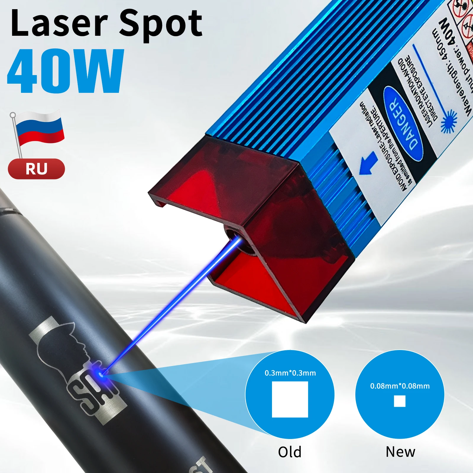 Laser Module 450nm 40W TTL/PWM Laser Engraving Head DIY CNC Laser Cutting For Wood Engraving Tool Compressed Spot Technology