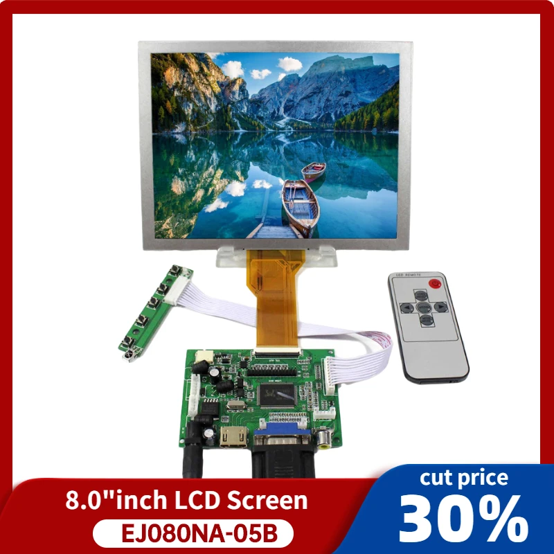 

8-дюймовый EJ080NA-05B 800x60 0 ЖК-дисплей TFT монитор без/с 2AV + VGA + HDMI-совместимая плата контроллера ЖК-драйвера