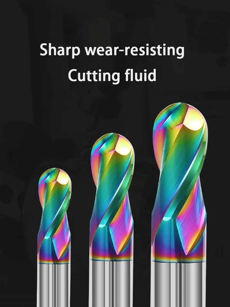 

Aluminum Ball Cutter HRC55 2 Flute DLC Aluminized Carbide Ball Cutter CNC CNC Milling Aluminum, Copper and Acrylic Tools