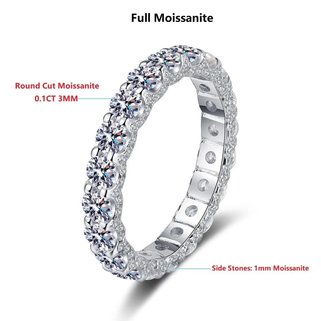 Кольцо Halaile D Color Full Moissanite из стерлингового серебра S925 с роскошными ювелирными