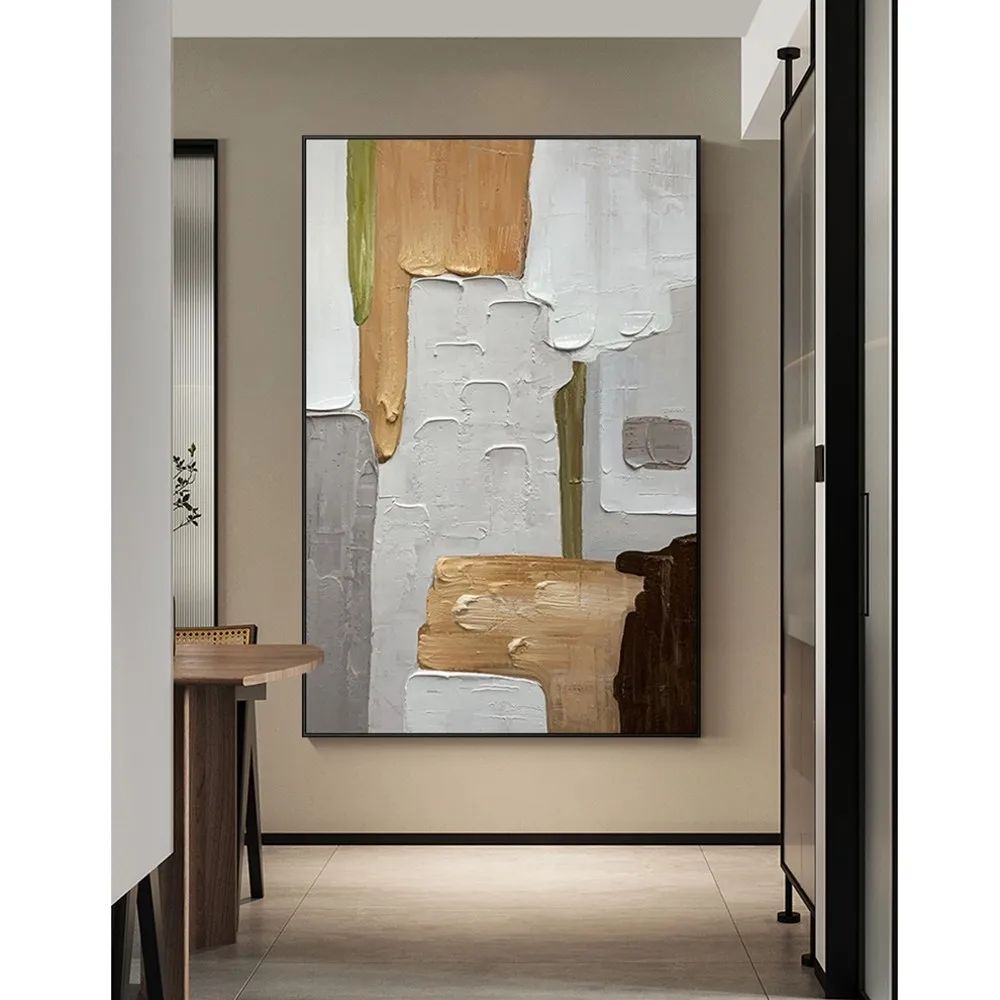 

Абстракция цветных блоков, картина маслом, холст ручной работы, декоративная роспись, рама, акриловая подвеска для гостиной, спальни, настенное искусство