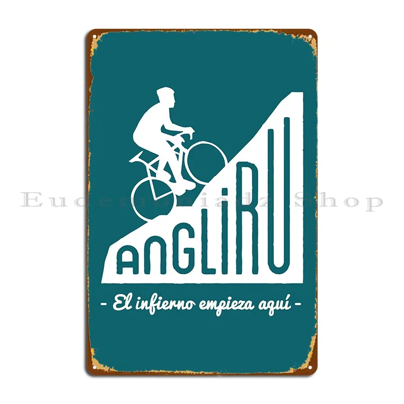 Angliru Climb Infierno Empieza Велоспорт Vuelta Металлическая вывеска Клубная настенная табличка