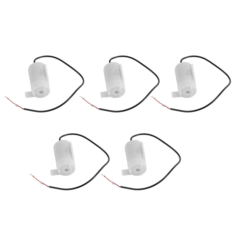 

5 шт., миниатюрный погружной водяной насос 2,5-6 В постоянного тока, бесщеточный двигатель с низким уровнем шума, л/ч