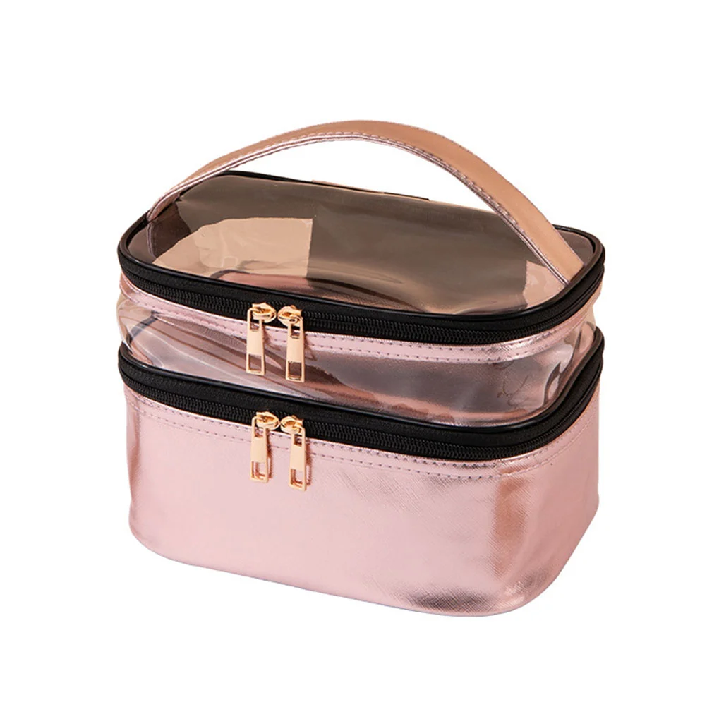 

Bag Makeup Storagetravel Organizer Toiletry Case Handbaghandheld Portable Containers 2 Layer Bags Purse Double Hygiene Care