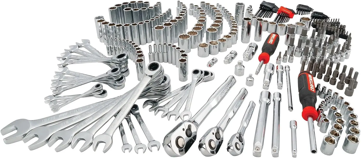 

Tool Set, SAE and Metric, 1/2, 1/4, and 3/8 Drive Sizes, 298-Piece (CMMT12039)