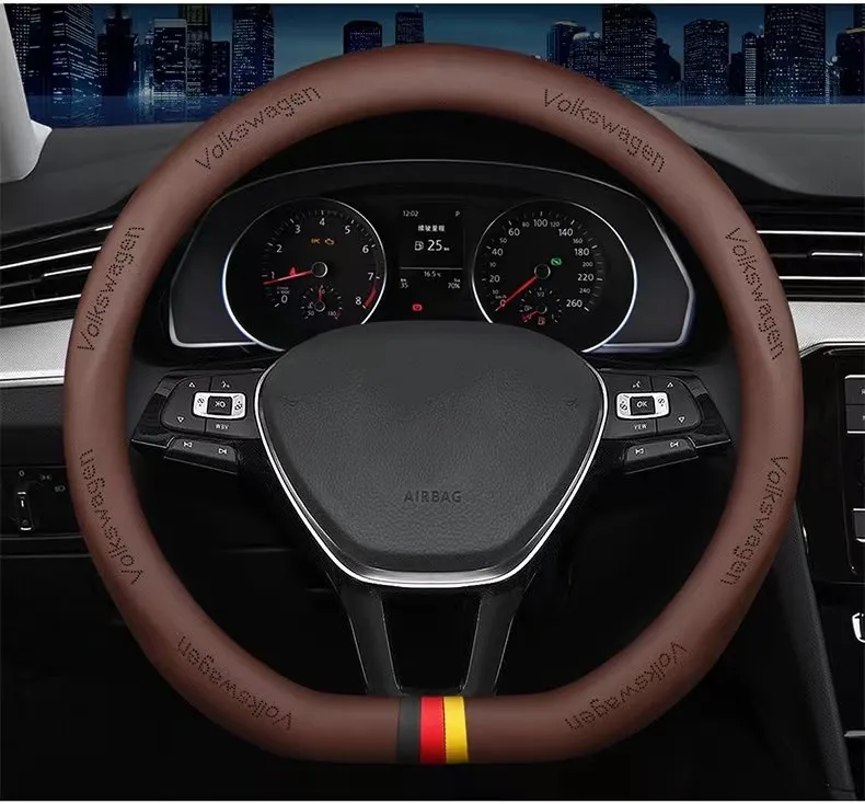 Автомобильный чехол на руль из искусственной кожи для Volkswagen VW Golf 7 MK7 Polo Passat B8 Tiguan