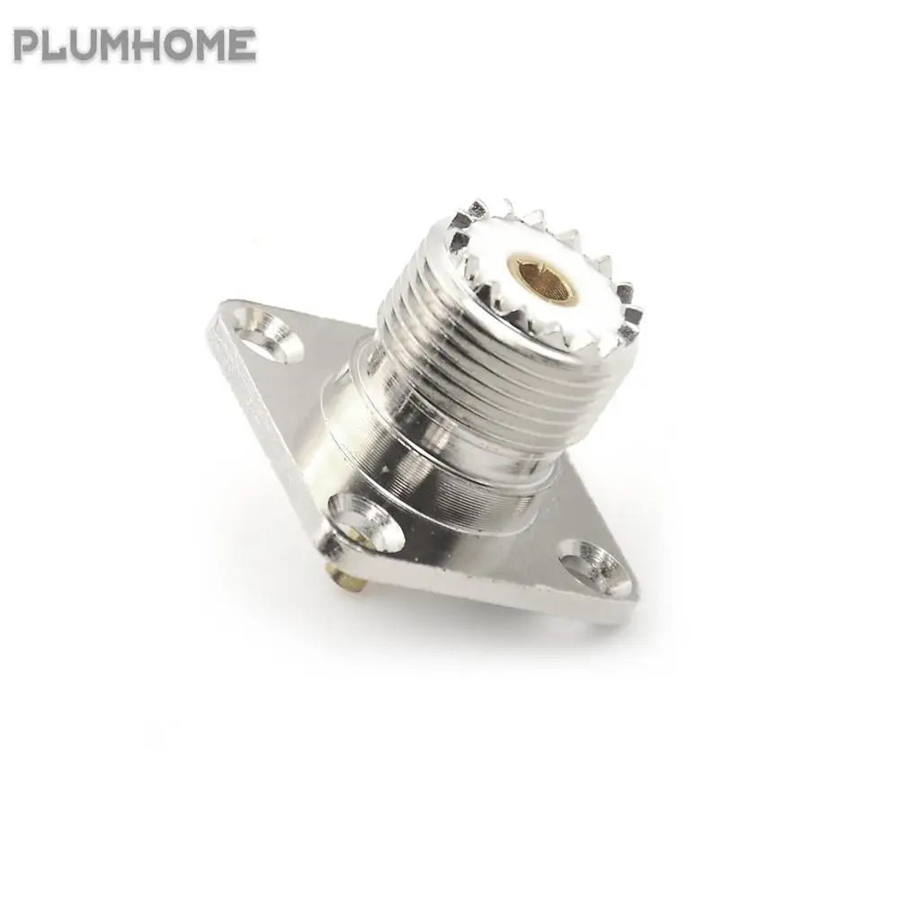 

Панельный коннектор мама UHF, коаксиальный коннектор SO-239, гнездовой разъем, квадратная форма, паяльная чашка, коаксиальный коннектор