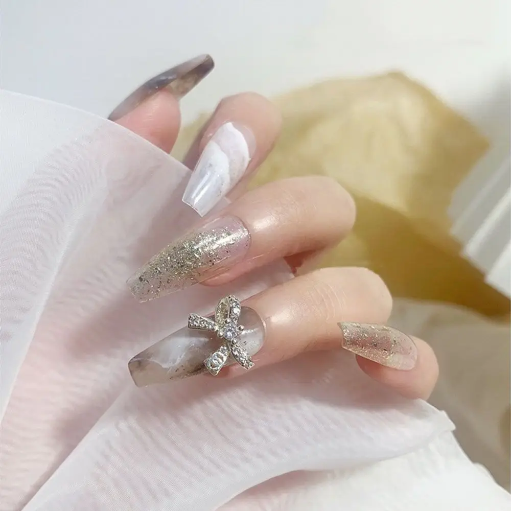 

Nail Art Jewelry Bow Tie Full Diamond Super Flash Bridal Armor Zircon Full Diamond Nail Art Drill Nail Decoration Net Red