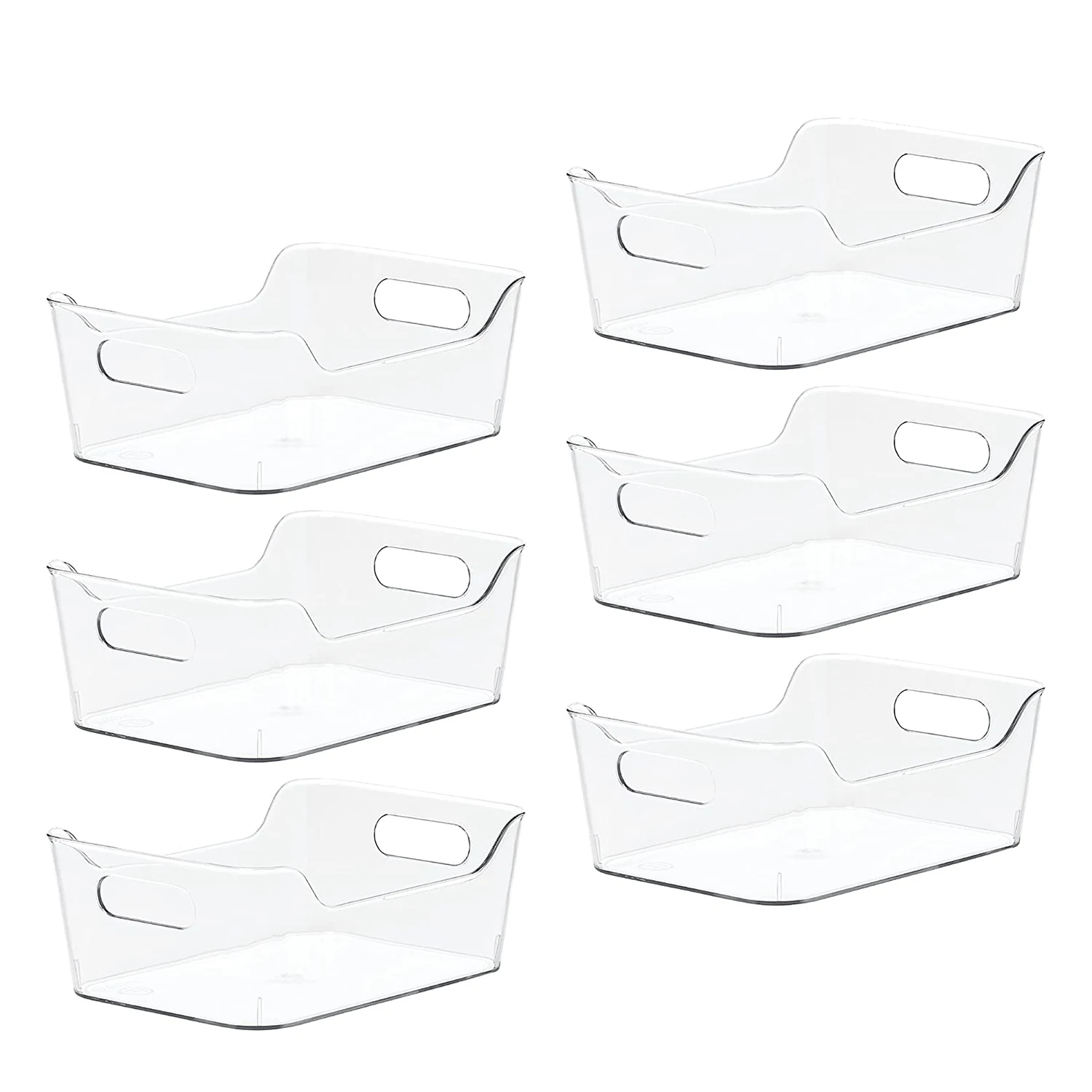 

Plastic Storage Bins for Kitchen Organization Pantry Organization and Storage Closet Organizers Fridge Organizer 6PCS