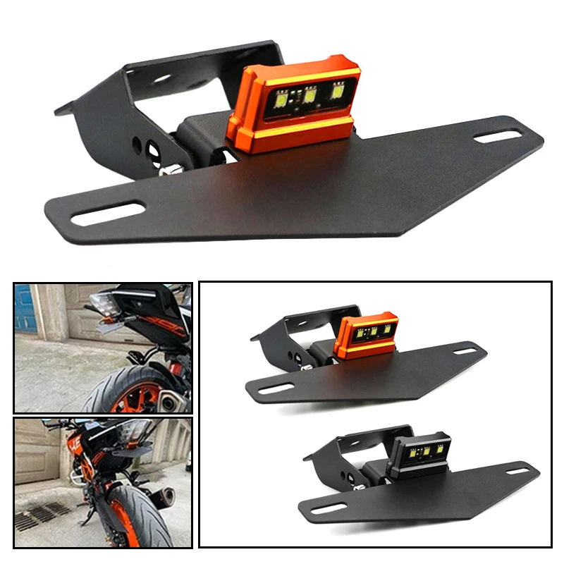 

Держатель номерного знака мотоцикла, кронштейн крепления с светильник кой для KTM Duke 125 200 250 390 2013 2014 2015 2016 2017 2018 2019