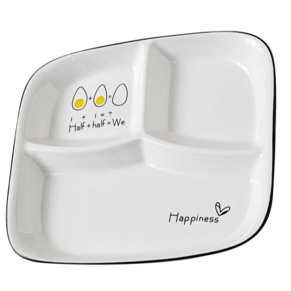 

Compartment Plates Reusable Diet Dinner Aldult Divided Kitchen Ceramics Portion