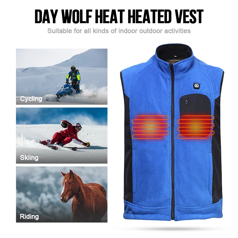 DAY WOLF Heating Cycling Vest Riding Biking Heated Clothes 3 Levels Control Old People Gift Labor Working Outside Keep Warming enlarge