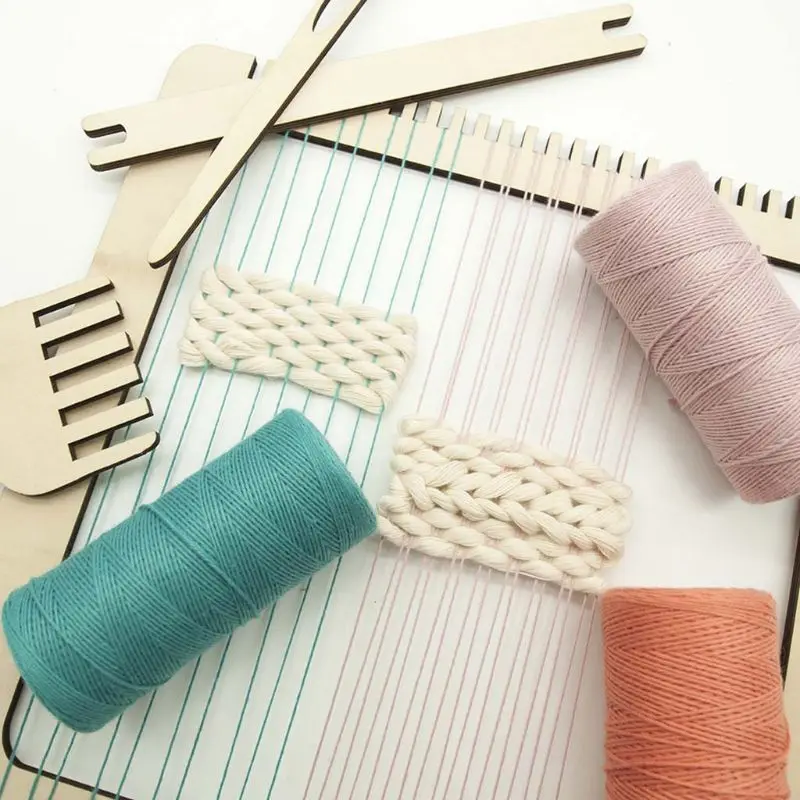 

2 рулона 1 мм ткацкий станок из чистого хлопка нить для плетения ковер-гобелен DIY T3LE