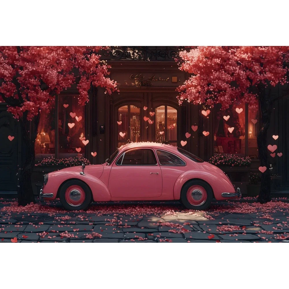 Розовый День святого Валентина счастливый фон для фотосъемки романтический