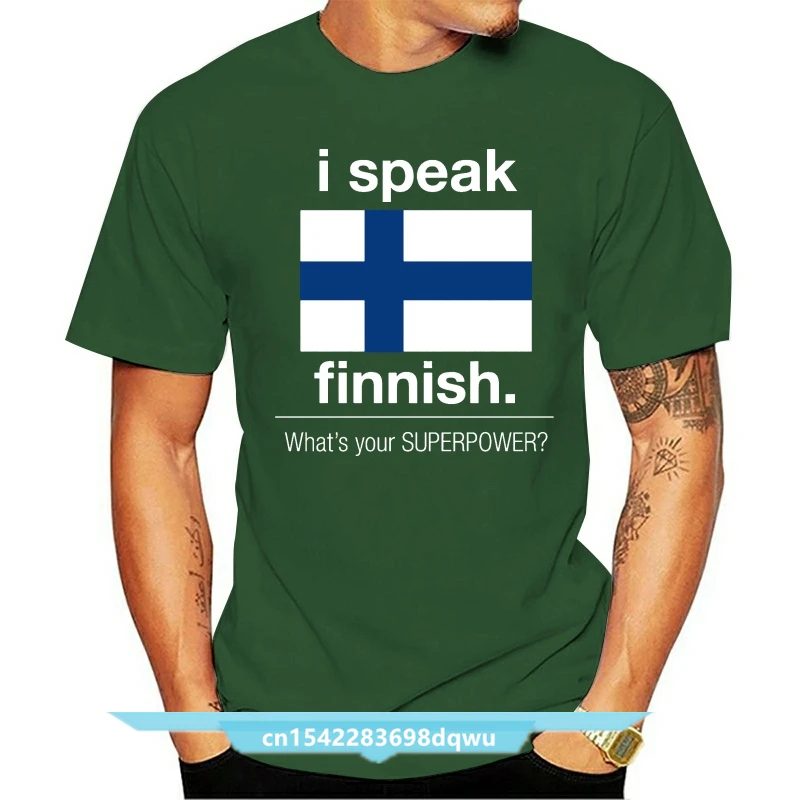 

Картина 2021 Kaus Lucu I Talk Finland What Your Superpower 100% Katun-Kaus Uniseks Kaus Gaya Musim Panas