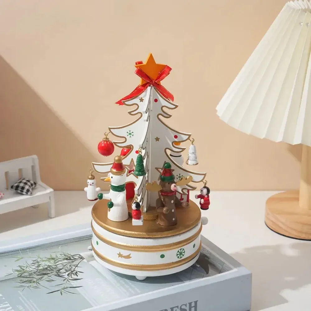 Фото Рождественские игрушки-карусели, автоматические музыкальные шкатулки с веселым ходом, подарки на свадьбу, день рождения, украшение для детской комнаты, Рождественский домашний декор №5