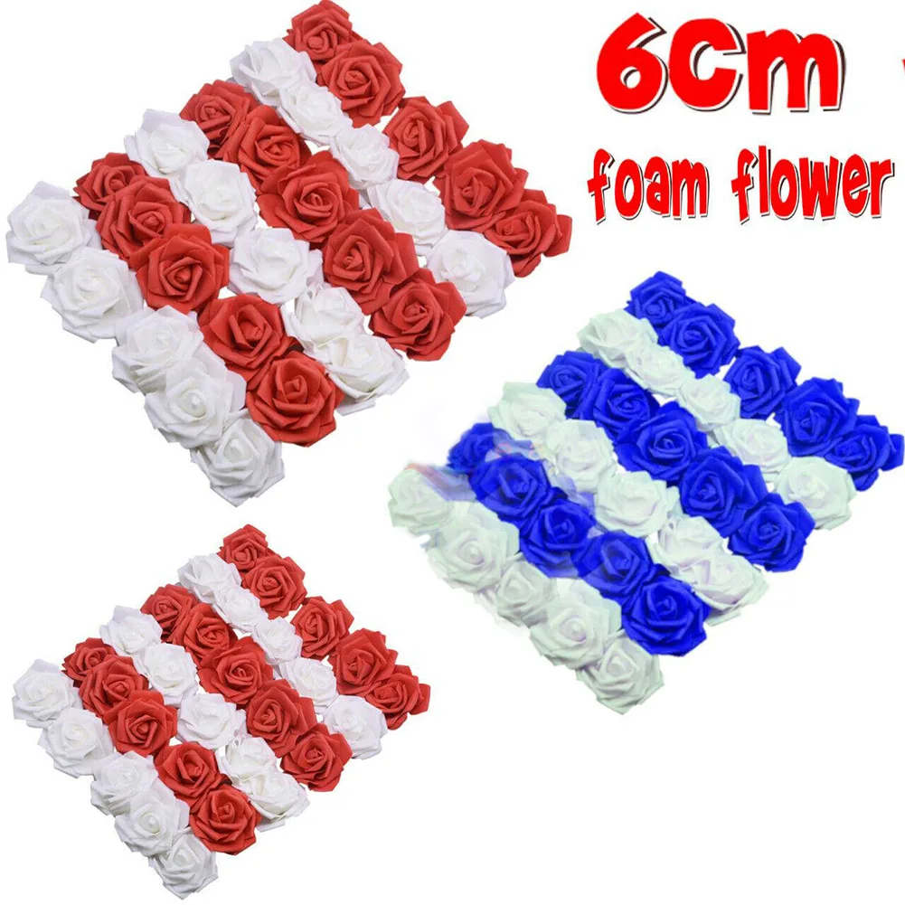 

100PCS Foam Rose Heads Decoration Flower Baskets Garden Large Light Holding Flowers Wedding Artificial Flowers