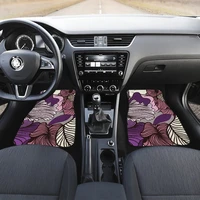 purple pink grey leaves floral flowers car floor mats set front and back floor mats for car car accessories