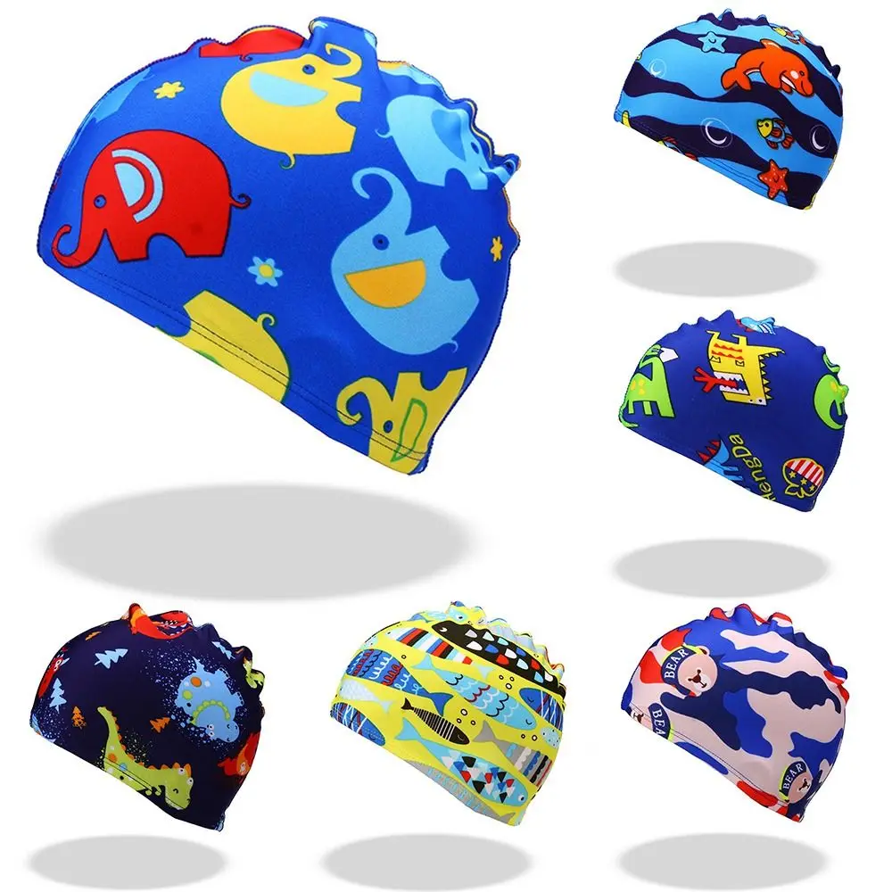 

Плиссированная нейлоновая шапка-тюрбан с длинными волосами и мультяшным принтом