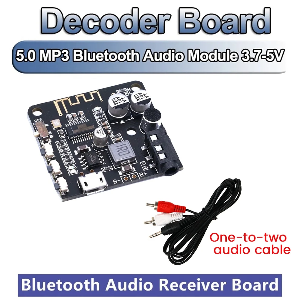 

BT5.0 Audio Pro Receiver MP3 Bluetooth Decoder Lossless Car Speaker Audio Amplifier Board Module with 1-To-2 Audio Cable