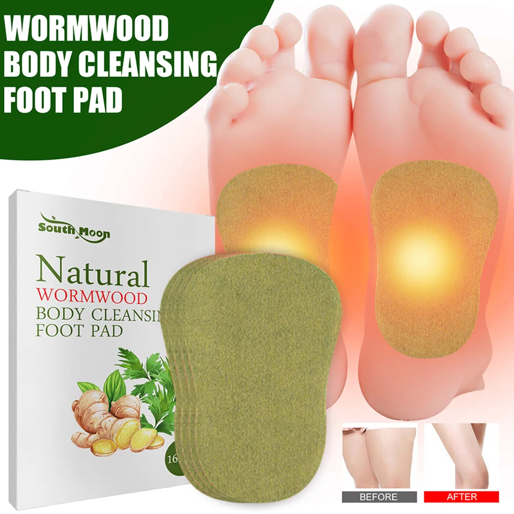 

16pcs Foot Detox Patches Relieve Stress Help Sleeping Body Toxins Cleansing Weight Loss Foot Care Wormwood Ginger Detox Pad