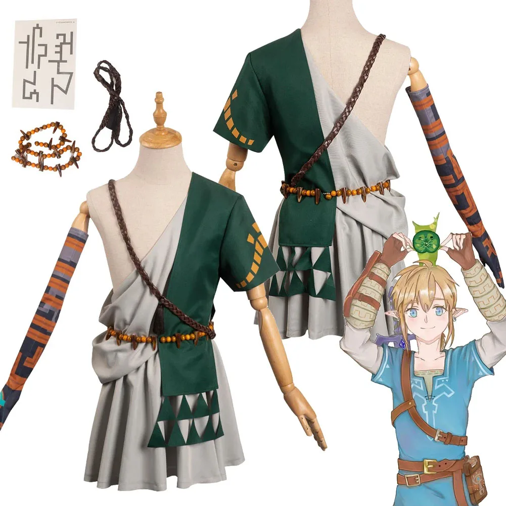 

Zeldar: Tears of the Kingdom Link Cosplay Costume for Men Clothes Fantasia Roleplay Cosplay Wig Halloween Party Disguise Suit