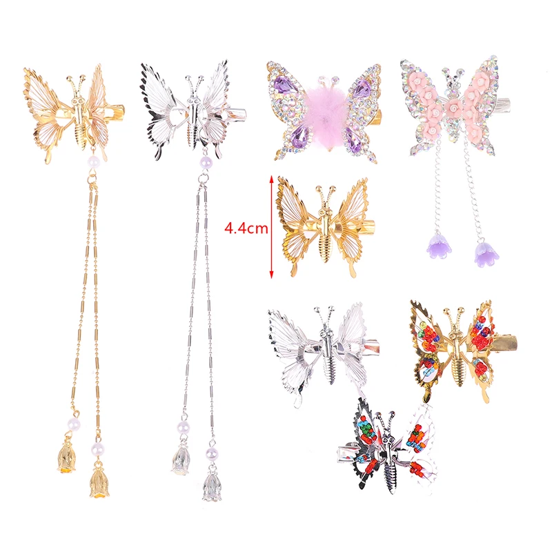 

Cute Version Of The Ancient Style Moving Butterfly Tassel Hair Clip Female Spring Hair Accessory Side Hairpin Headdress