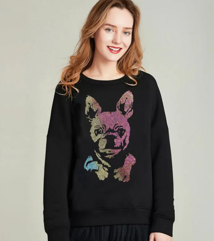 

Borun brand Rhinestone women Hoodies Sweatshirts High-Quality