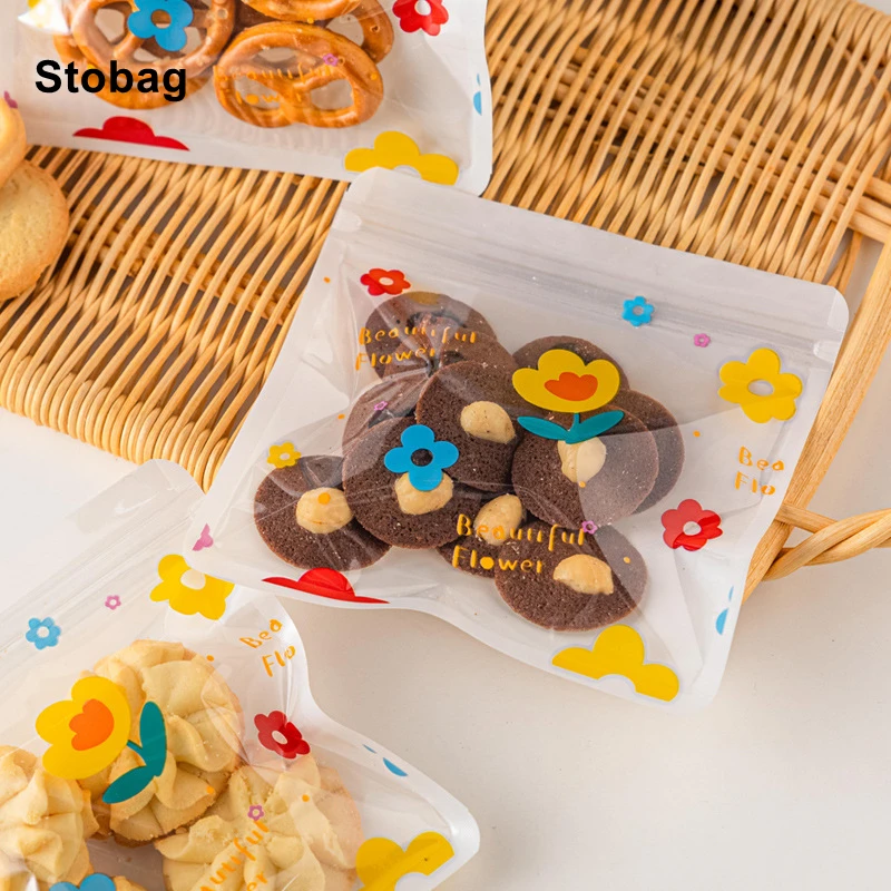 

StoBag 100 шт. прозрачные пакеты для печенья, конфет, закусок, пакеты на молнии, милые маленькие детские пластиковые герметичные пакеты для хранения еды, прозрачный подарок