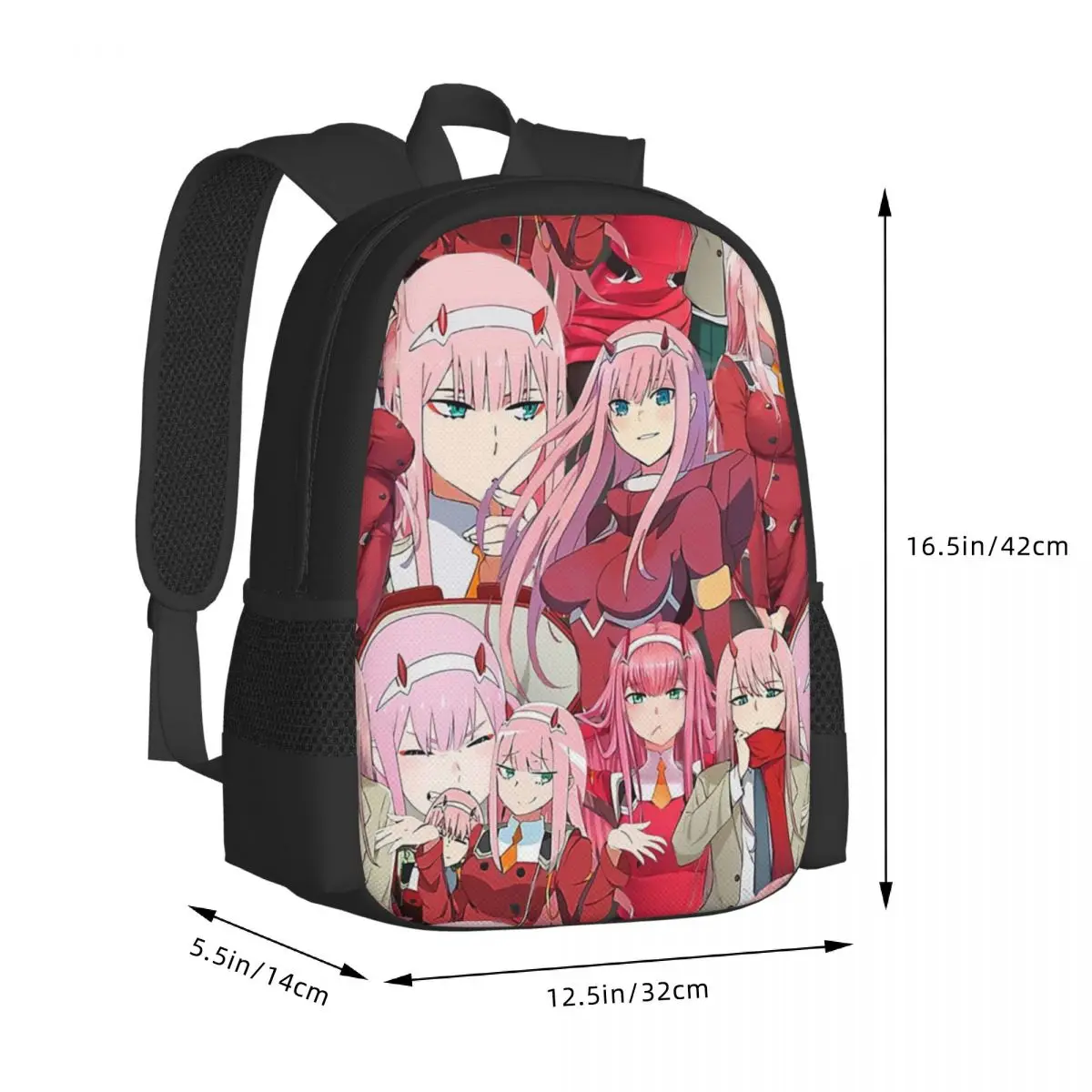 Zero Two Tribute Pattern Backpack for Girls Boys Travel RucksackBackpacks for Teenage school bag