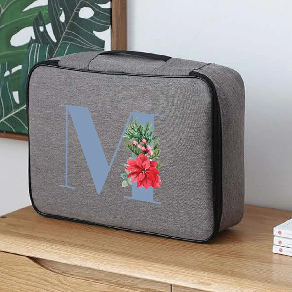 Multi-Layer Document Tickets Large Capacity Storage Bag Certificate Organizer Case Passport Briefcase Blue letter name Series