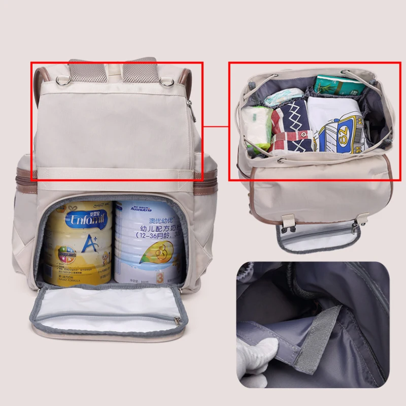 New Fashion Diaper Bag, Large Capacity Baby Travel Bag Pack, Waterproof Mommy Bag Newborn Daily Feeding Storage Accessories 3