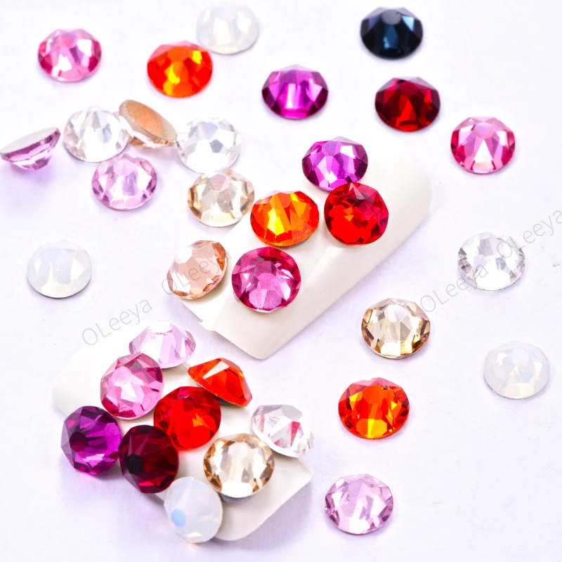 

2088 Top Quality 16 Cut Facets Glitter Crystals ss10-40 Strass 네일파츠 Non Hotfix Rhinestones for Nail Art