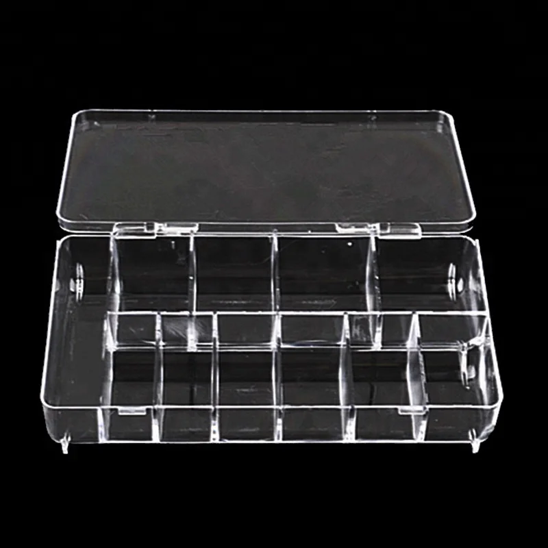 

Nail Art Tip Storage Box 500pcs Transparent Plastic Empty False Nail Tips Box Container For Acrylic Salon Use