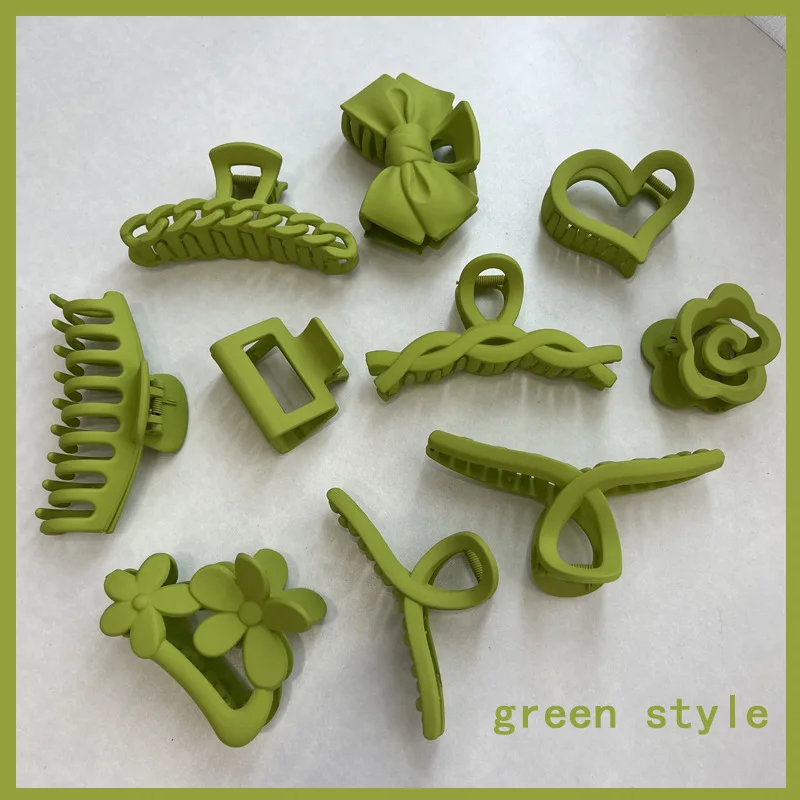 

Japanese Style Avocado Green Catch Clip Back Head Hairpin Plate Hairpin Headgear Ins Hairpin Shark Hair Catch Female