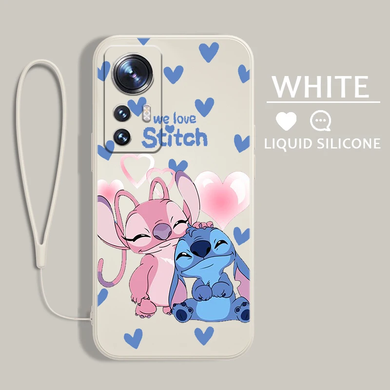 

Disney Stitch Cute For Xiaomi Mi 13 12T 11i 11X 10S 10 Pro Lite Ultra 5G Liquid Rope Silicone Phone Case