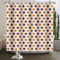 shower curtain fashion striped shower curtain fabric waterproof bathroom curtains shower set with 10 shower curtain hooks