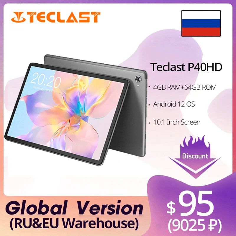 

Teclast P40HD Tablet Android 12 Tablette Unisco T606 4GB RAM 64GB ROM 10.1" IPS 1920x1200 Type-C Tablete Dual 4G LTE GPS BT 5.0