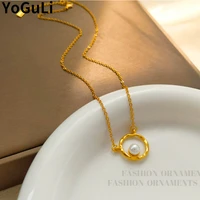 fashion jewelry geometric pendant necklace 2022 new trend gold color simply chain necklace for girl lady gifts