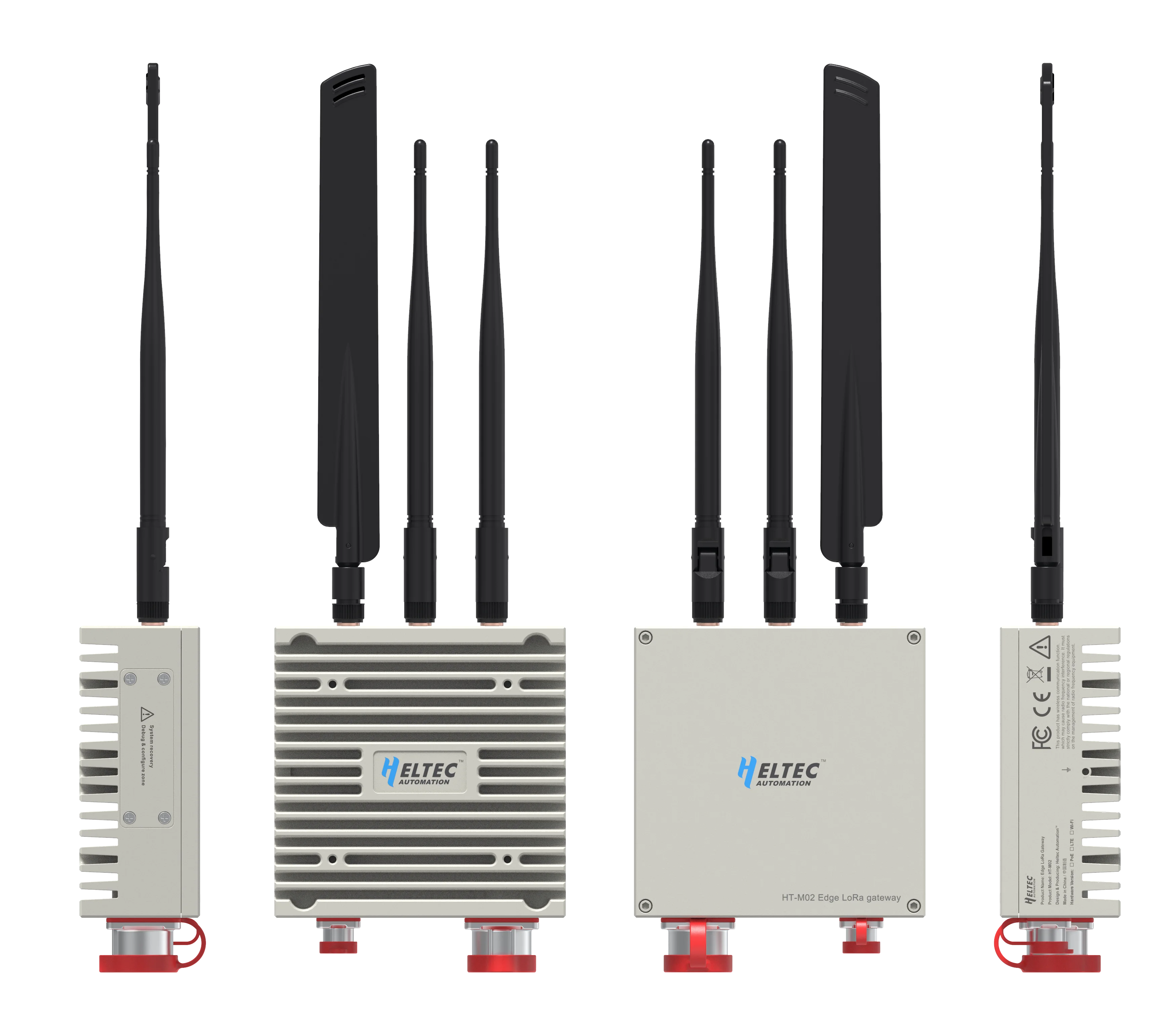 Heltec T-M02 Edge LoRa Gateway (V2) with Antenna Network Connection Special Wall Holder PoE Injector Fiberglass Omni Antennas enlarge