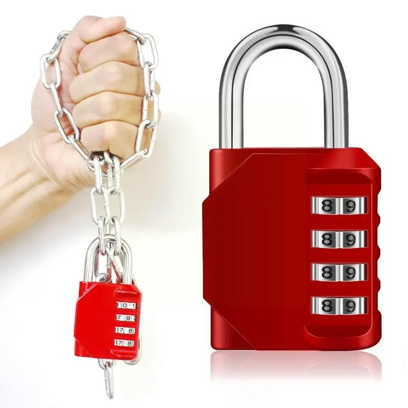 

New Combination Lock 4 Digit Anti Rust Padlock Set Outdoor Storage Gate Padlock Weatherproof Lock H0H0