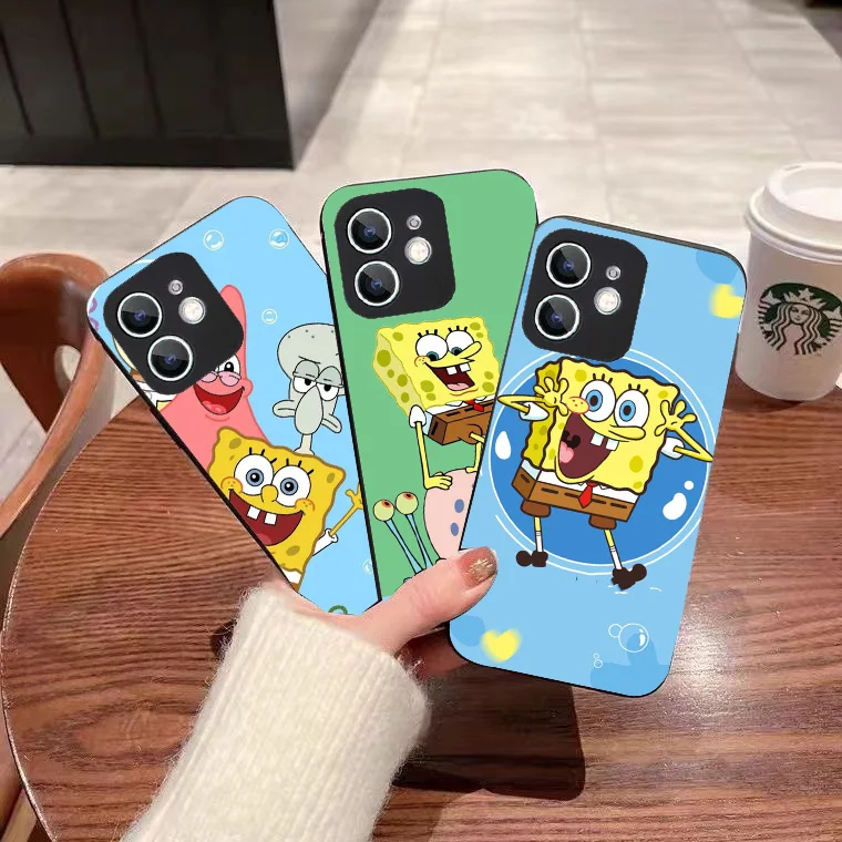 WRB-31 Черный гибкий чехол из ТПУ SquarePants для OPPO A73 74 76 77 78 80 83 93 96 94 F15 Find X3 X5 Pro Neo