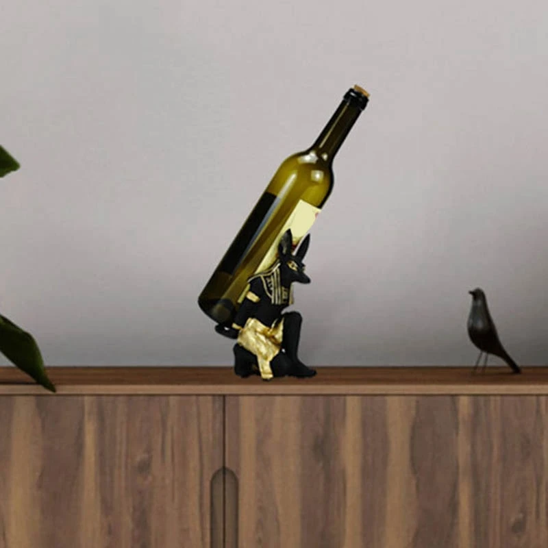 Смола Анубис Бог Винная стойка Фигурки Современный Египет Пес Миниатюры Статуи