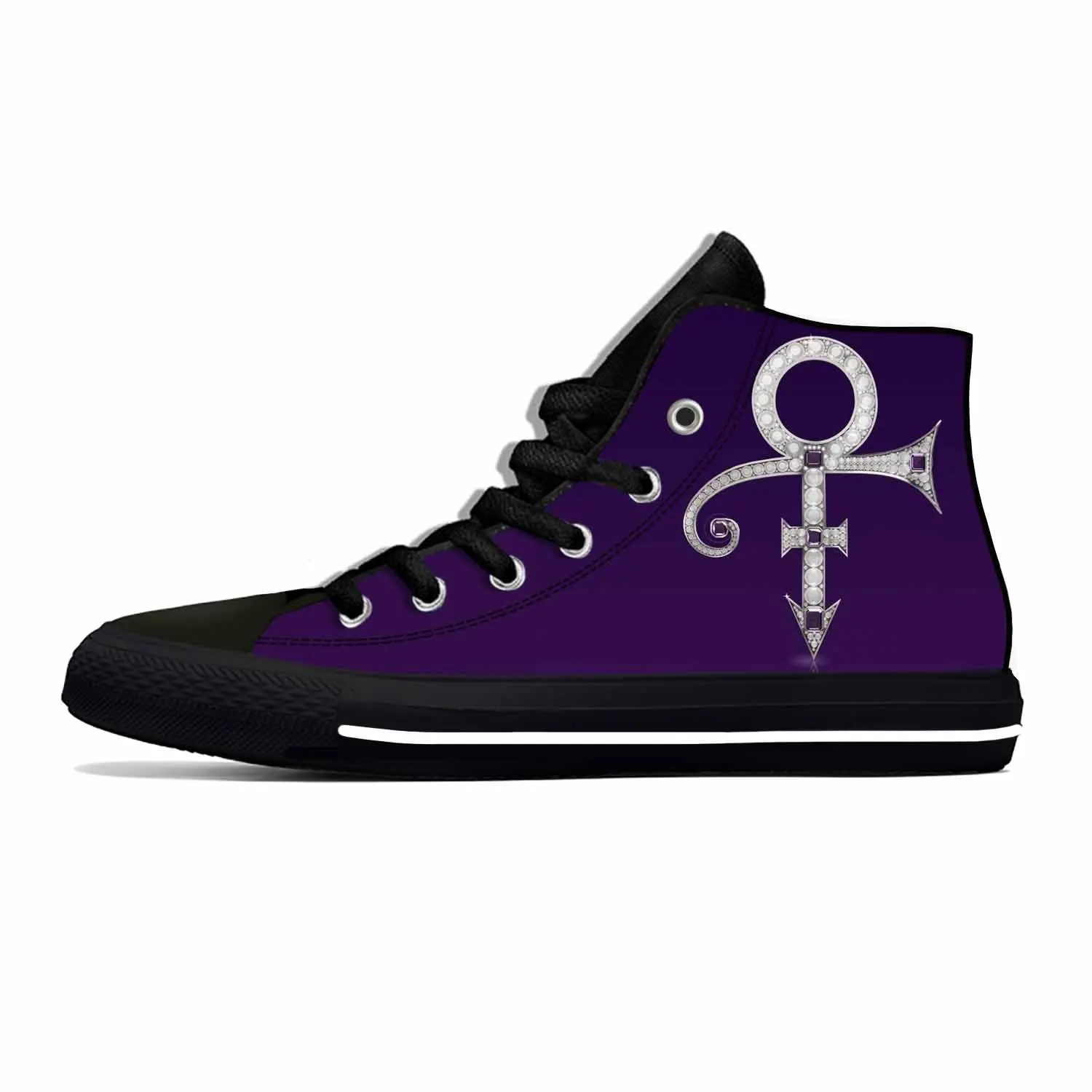 

Hot Singer Prince Symbol Rogers Nelson Purple Rain Casual Cloth Shoes High Top Men Women Sneakers High Help Classic Board Shoes