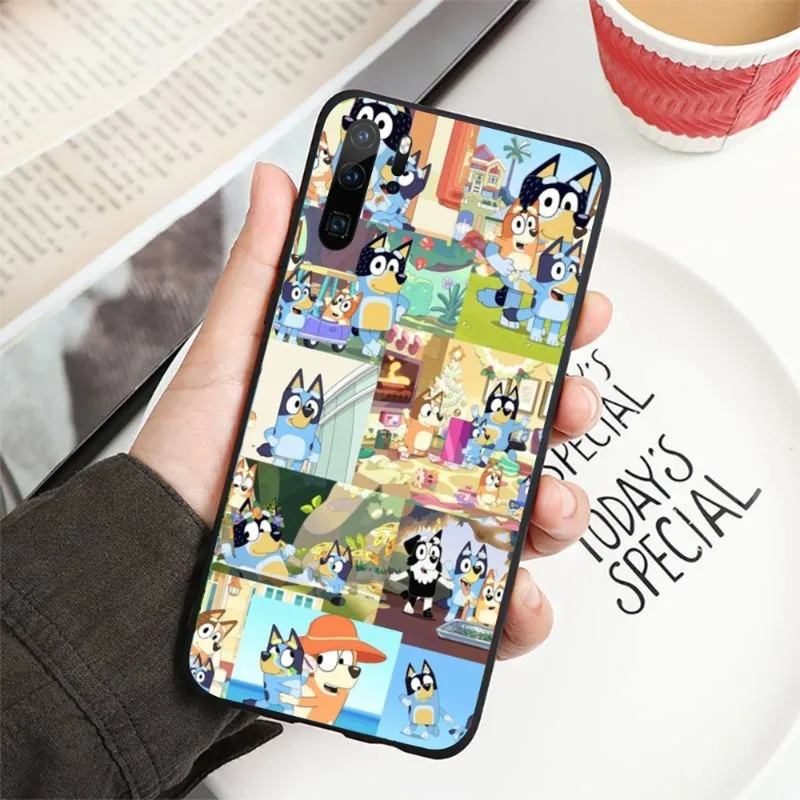 Милый мультяшный чехол Blueys для телефона Huawei P50 P40 P30 Pro Lite P Smart 2021 2019 Magic 3, мягкий черный чехол для телефона (art.: 3920c19ccc4a1) - 3920c19ccc4a1