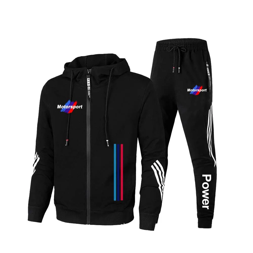 FOR R1200GS F750GS F850GS R1250GS Men's Casual Sports Suit Zipper Hooded Jacket + Pants Tracksuit Sweatshirt Casual Male Set