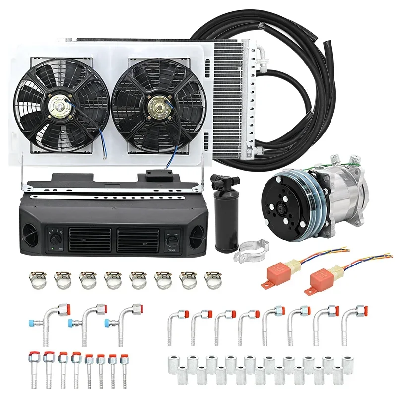 

Универсальный автомобильный комплект кондиционера для автофургонов, автомобилей, грузовиков и фургонов — мощное решение для кондиционеров, совместимость 12 В/24 В