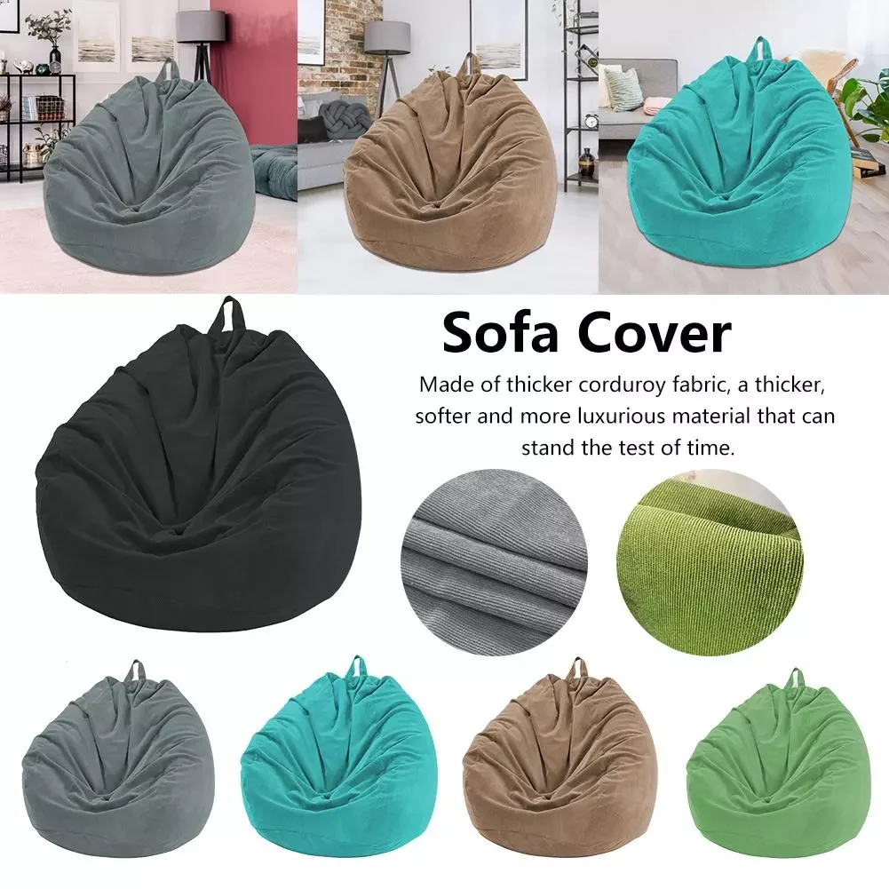 

Lazy Sofas Cover Chairs Cover With Inner Liner Warm Corduroy Lounger Seat Bean Bag Pouf Puff Couch Tatami Living Room Kid/Audult