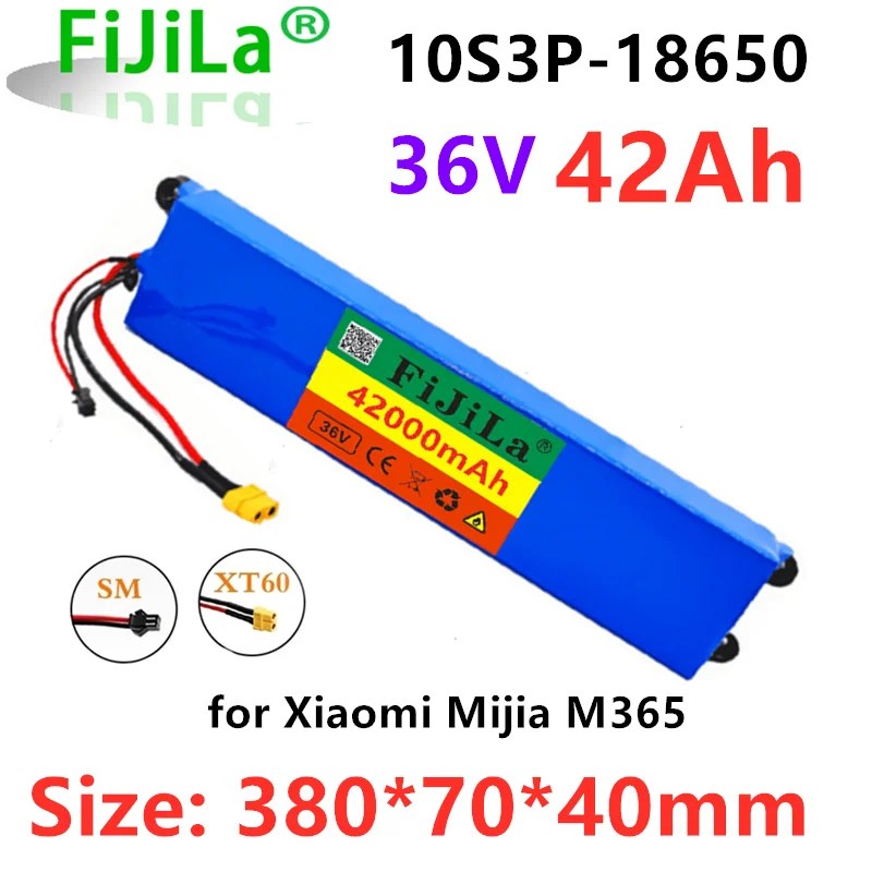 

2021 New high power 36V battery 10s3p 36Ah Xiaomi m365 battery pack 36V 42000mAh is suitable for eBike electric bicycle with BMS