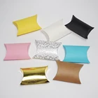 10 шт. бумажный пакет в форме подушки коробка для конфет из крафтовой бумаги Рождественский подарок украшение для дня рождения коробка для конфет свадебный подарок